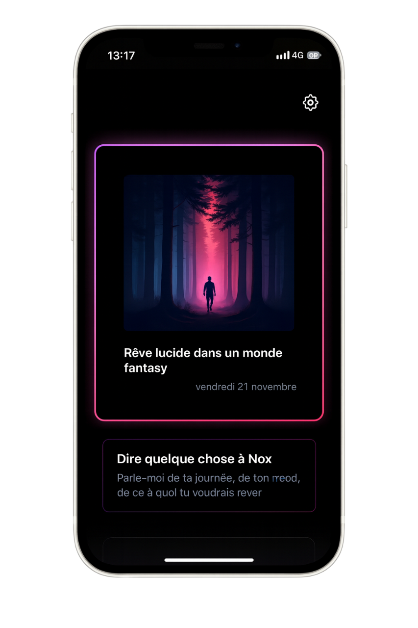 Mockup de l'app Nox